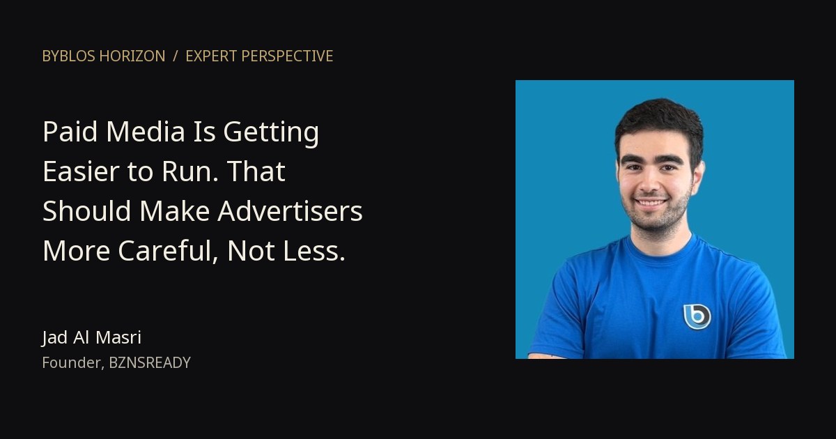Jad Al Masri alongside the title of his paid media expert perspective.